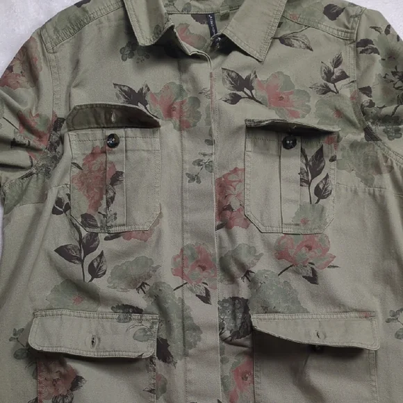 Amanda Green Cotton Floral Utility Jacket Size XL - Picture 6 of 11